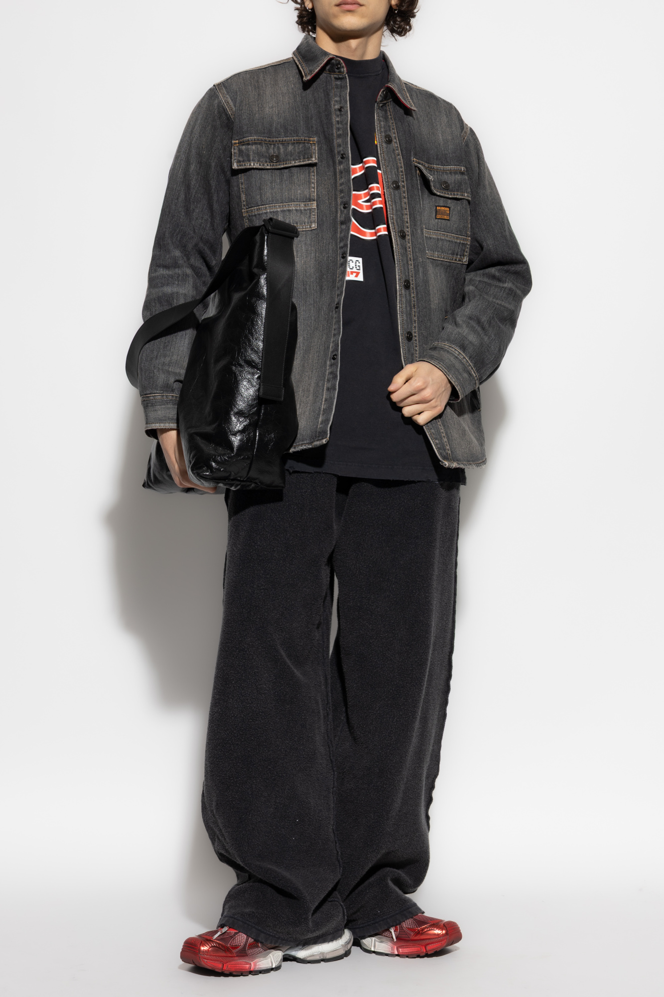 Grey Denim shirt with `vintage` effect Balenciaga - Vitkac AS